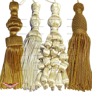 Tassel Knot Canutillo 10 cms Gold bullion wire fringe tassels handmade for church Vestments Decoration wedding gift - Product Image 6