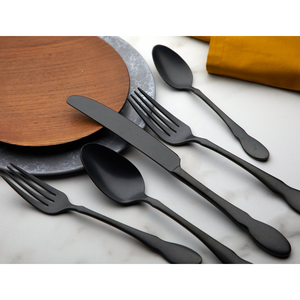 Ensemble de couverts noirs de qualité alimentaire supérieure, finition miroir, en métal, vente en gros, prix direct usine pour événements à prix raisonnable - Product Image 3