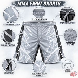 Shorts de combat MMA personnalisés Ice Phantom, shorts de grappling, fabricant OEM ODM, vêtements de sport sublimés pour l'entraînement - Product Image 5