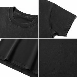 เสื้อยืดครอปท็อปโอเวอร์ไซส์ พิมพ์โลโก้ตามสั่ง ผ้าคอตตอนหนา 240 กรัม สไตล์สตรีทแวร์ สีน้ำตาล ทรงบ็อกซี่  รับสกรีนโลโก้ตามแบบ - Product Image 5