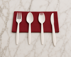 Cuillère en papier jetable écologique de 155 mm, compostable et biodégradable, pour plats à emporter, soupes, desserts, style simple pour les voyages - Product Image 1