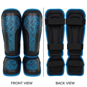 Protège-tibias de sport légers en néoprène avec fermeture élastique respirante pour la boxe, unisexe, pour adultes - Product Image 3