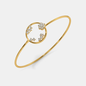 Elegante Brazalete de Oro con Diamantes Cultivados en Laboratorio y Diseño Floral Circular - Product Image 1
