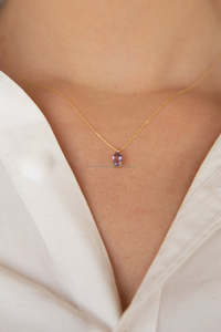 Pendentif en pierre d'améthyste argent sterling 925, pierre de lune arc-en-ciel - Product Image 2