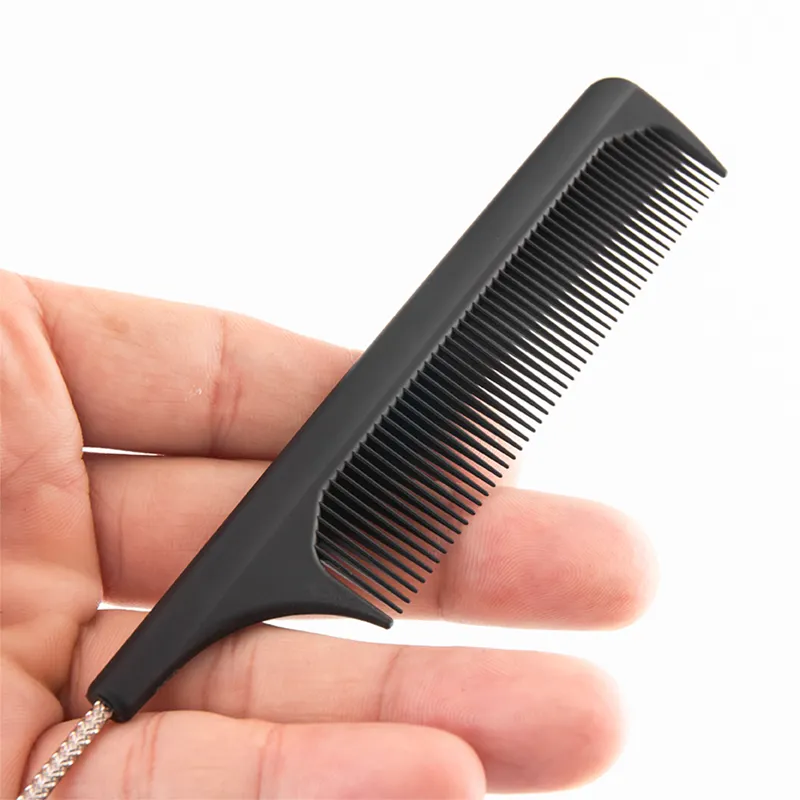 Best Selling Product Custom Logo Heat-Resistant Carbon Fiber Long Rat Tail Comb For Natural Hair