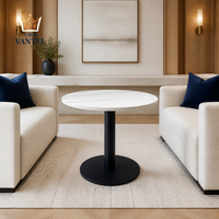 Table de centre de luxe pour hall d'hôtel, design rond en bois sur piétement, fournisseur de mobilier hôtelier sur mesure