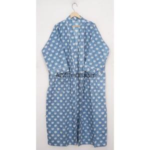 Bata Kimono de Algodón 100% Transpirable para Mujer, Estampado Floral Sexy, Ropa de Noche para Primavera, Verano e Invierno, Túnica de Playa, Ropa de Dormir - Product Image 5