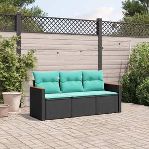 Conjunto de Sofás Negros para Jardín, Muebles de Patio - Product Image 1