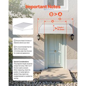 Tenda da Sole per Finestre e Porte in Alluminio Leggero e Resistente 40 x 42 Pollici, Tettoia Esterna Stabile per Pioggia, Neve e Sole, Proiezione Massima 5m - Product Image 5