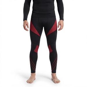 Pantalones de Compresión MMA para Hombre, Negros y Rojos, Sublimados, Ajustados, que Absorben la Humedad, para Artes Marciales Mixtas - Product Image 1