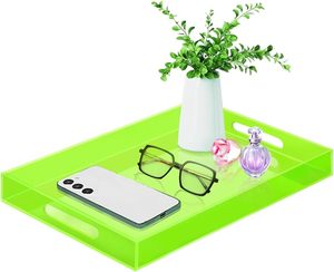 Bandeja de Servir Acrílica con Asas, Bandeja Decorativa de Acrílico para Baño, Escritorio, Almacenamiento, Bandeja para Comida, Té, Frutas, Cena, Aperitivos - Product Image 4