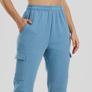 Pantalones cargo de mujer personalizados, pantalones de chándal de forro polar grueso para mujer, pantalones de chándal de invierno cálidos de pierna ancha para mujer, joggers - Product Image 3