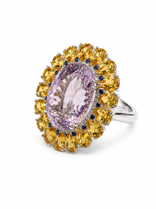 Multi Color Stone <b>Ring</b> in 92.5 Sterling Silver KLSR-12277 - Product Image 4