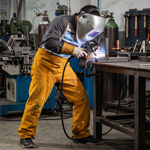 Pantalon de protection robuste en cuir de vachette, antistatique, résistant à la chaleur (500°C-1000°C), protection contre les vapeurs, pour la soudure - Product Image 2