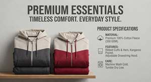 Conjunto Deportivo Casual para Hombre, Sudadera con Capucha y Cremallera Completa en Bloques de Color y Pantalones de Chándal de Forro Polar, Ropa Deportiva Personalizada al por Mayor - Product Image 5