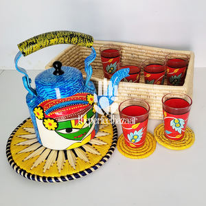 Juego de Tetera y Vasos Clásicos Ecológicos de Acero Inoxidable Pintados a Mano en Diferentes Tamaños y Colores - Product Image 2