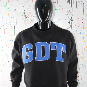 GDT <b>Mock</b> <b>Neck</b> Black 100% Cotton Winter Custom Made Sweatshirt with Finer Threads Vintage Style - Product Image 1