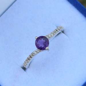 Faceted <b>Amethyst</b> Ring 925 Sterling Silver Oval Purple Stone Wedding Ring Handmade <b>Amethyst</b> Jewelry Gift For Her - Product Image 4