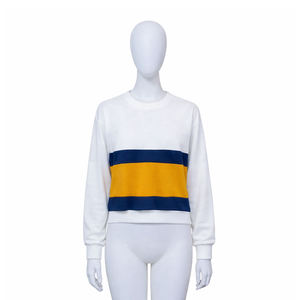 Womens Color Block Grey <b>White</b> Pink Crew Neck <b>Long</b> <b>Sleeve</b> Sweatshirt OEM ODM Wholesale Apparel - Product Image 6