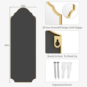 Espejo Decorativo Delgado con Marco Dorado Elegante de Alta Calidad para Diseño de Vestidores y Armarios, Importado de India - Product Image 5