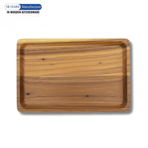 Oval Wooden Serving <b>Tray</b> Handmade For Kitchen Tableware Storage Holder - Product Image 4
