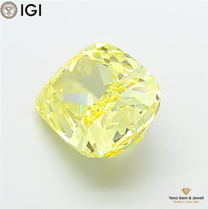 Diamant de laboratoire CVD de qualité supérieure, taille coussin, certifié IGI, clarté VS1, couleur jaune vif fantaisie, 4,01 carats, pour bijoux exquis - Product Image 4