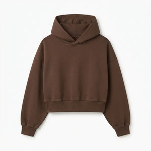 Sudaderas con Capucha Cortas de Algodón French Terry de Alto Gramaje, Lisas, de Corte Holgado y Cuadrado, Personalizadas al por Mayor, Fabricante OEM - Product Image 1