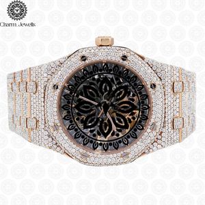 Charm Jewells – montre mécanique de luxe pour hommes, boîtier de 40mm, verre cristal, cadran analogique, bracelet en acier inoxydable, bouton poussoir, fermoir caché - Product Image 1