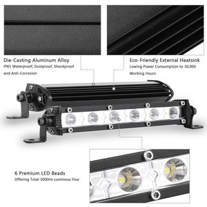 7\" Ultra Slim <b>LED</b> <b>Light</b> Bar 18W Single Row Offroad Spot <b>Lights</b> <b>Work</b> <b>Light</b> for Trailer Truck Bus Boat Ultra Slim <b>LED</b> <b>Light</b> - Product Image 3