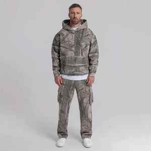 Sudadera con Capucha de Forro Polar Premium con Estampado de Camuflaje de Selva Tejida para Invierno, con Logotipo Personalizado - Product Image 3