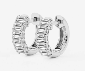 <b>Hoops</b> Earrings Diamond Earrings Gold and <b>Silver</b> Earrings Natural and Lab Grown Diamonds Earrings <b>Hoops</b> Fine Jewelry for Women - Product Image 4