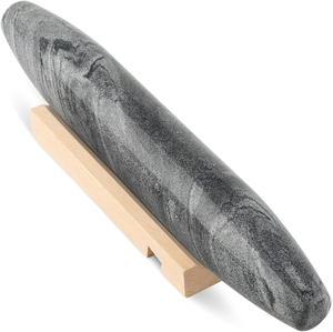 Grey <b>Marble</b> <b>Rolling</b> <b>Pin</b> With Wooden Stand Dough Cookie Bakery Dough Natural Stone <b>Marble</b> <b>Rolling</b> <b>Pin</b> At Lowest Price - Product Image 1