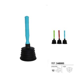 Dispositivo per sbloccare WC con manico blu e coppa in gomma per la pulizia di scarichi e lavelli 348085 - Product Image 1