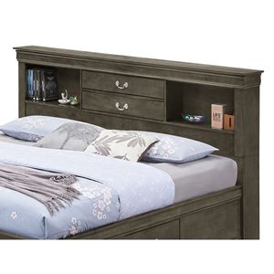 Elegante Letto King Size Grigio con Rivestimento per Camere da Letto Senza Tempo - Product Image 3