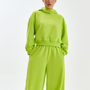 Conjunto Deportivo Personalizado de Tela Transpirable para Mujer, Nuevo Diseño Moderno, con su Propio Logotipo, Conjunto Deportivo de Pantalón Ancho para Dama - Product Image 6