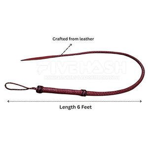 Látigo de Cuero Artesanal Premium, Diseño Flexible de Cuero Genuino Duradero, Mango Resistente, Ideal para Entrenamiento - Product Image 4