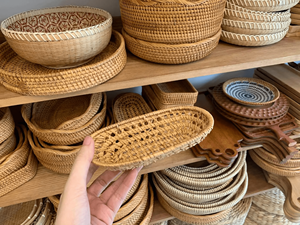 Bulk Vietnam Handcrafted Wove Rattan Storage <b>Basket</b> Shape Eco-friendly Vintage Multifunction Bathroom Kitchen Spice Storage Home - Product Image 4