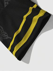 Custom <b>winged</b> insect Print Men Oversized <b>Black</b> Mesh Yellow Number American Football Jersey Hip Hop Streetwear Sporty Shirt - Product Image 5
