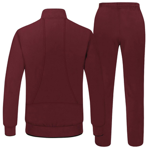 Best Selling <b>Tracksuit</b> Set Full Zipper Stand Collar Casual Breathable Polyester Cotton Autumn Wear Solid Color Side Pockets - Product Image 2