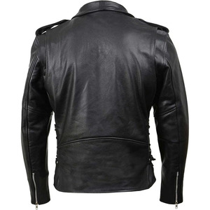 Veste de moto en cuir noir unisexe SAMROZ SPORTS - Product Image 2