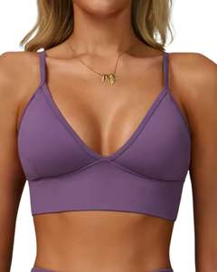 Conjunto de sujetador sin costuras y pantalones cortos de cintura alta para mujer, morado, suave, elástico, transpirable, moldeador, ropa deportiva, conjunto para hacer ejercicio y fitness. - Product Image 1