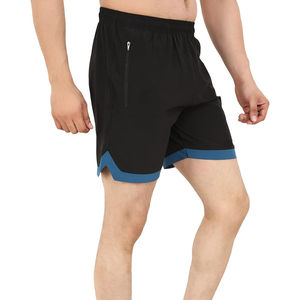 Shorts de sport et de course pour hommes, personnalisables avec logo et design, 2-en-1, écologiques, séchage rapide, respirants, avec poche zippée - Product Image 5