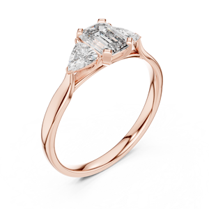 Trillion <b>Wrapped</b> Emerald Cut Lab Grown Solitaire Ring in 18KT Yellow Gold for Party <b>Wedding</b> Daily Use Luxury <b>Gifting</b> for Women - Product Image 1