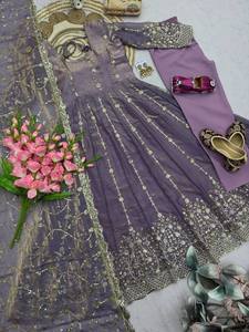 Indian Pakistani Beautiful Designer Anarkali Silk Fabric Fancy Printed <b>Party</b> Wear Floral Gown Traditional Women Ethnic Wear - Product Image 4