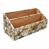 Boîte à bijoux multifonctionnelle moderne artisanale avec incrustation de nacre |   Organisateur de rangement décoratif