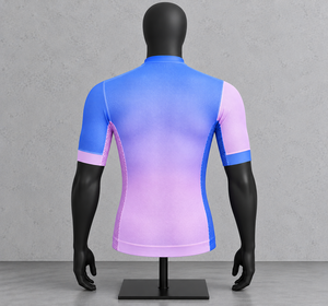 Maillot de Ciclismo Personalizado Monkey para Hombre, Manga Corta, Degradado Azul Rosa, Transpirable, Poliéster, Camiseta Deportiva, Talla Adulto - Product Image 3