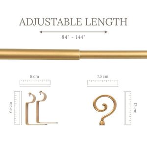 ราวม่านทองเหลืองโบราณพร้อมปลายม่านลายโค้งสไตล์ดั้งเดิมสำหรับตกแต่ง - Product Image 4