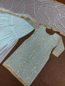 Dernier modèle de Salwar Kameez indien pakistanais de créateur, imprimé numérique, avec logo personnalisé, pour mariage et fêtes, pour adultes, à prix réduit - Product Image 5
