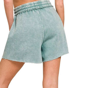 Pantalones Cortos de Mujer Estilo Vintage Lavados con Ácido, de Algodón Grueso, Estilo Urbano, con Logotipo Personalizado, para Verano - ¡Venta Caliente! - Product Image 2