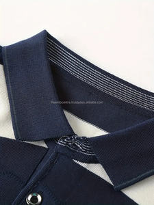 Camiseta de algodón con logotipo personalizado de calidad superior para hombres para Polos Camiseta de peso pesado de patrón sólido de Pakistán - Product Image 3